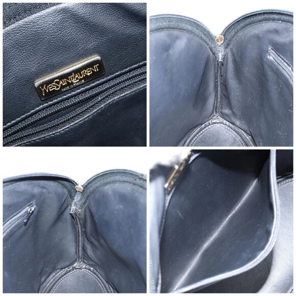 SAINT LAURENT Tote Bag Leather Black Gold Auth bs29495 - Picture 15 of 16